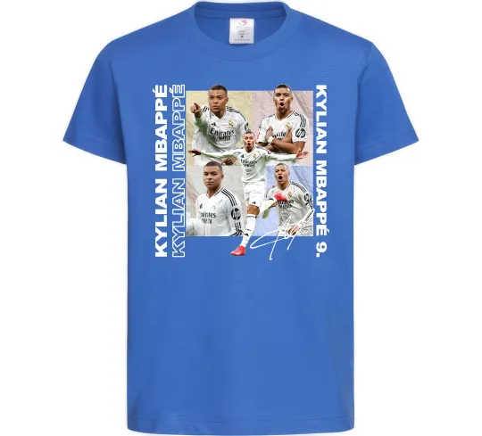 Детская футболка Мбаппе автограф Ярко-синий фото