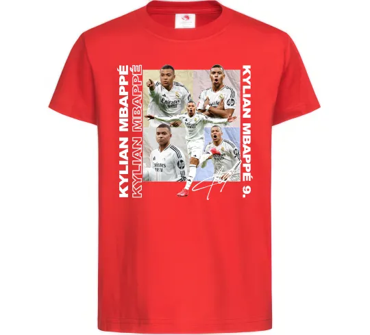 Детская футболка Мбаппе автограф Красный фото