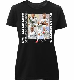 Женская премиум футболка Мбаппе автограф