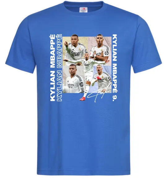 Мужская футболка Мбаппе автограф Ярко-синий фото