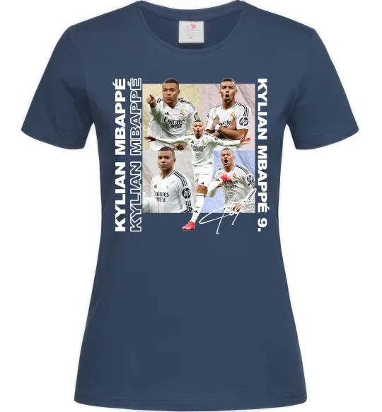 Женская футболка Мбаппе автограф Темно-синий фото
