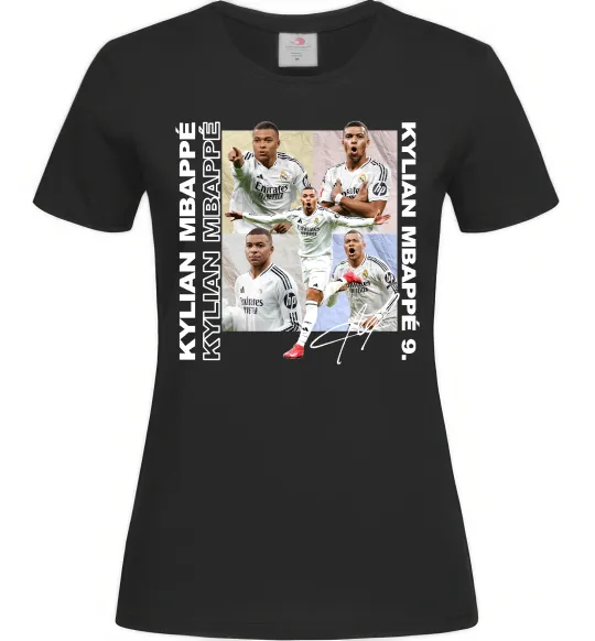 Женская футболка Мбаппе автограф Черный фото