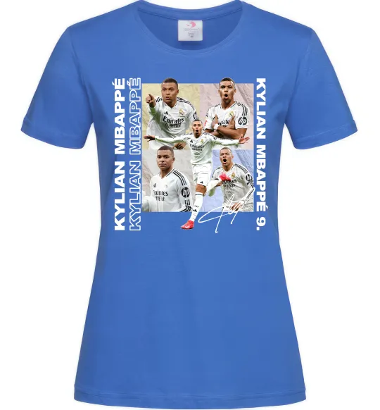 Женская футболка Мбаппе автограф Ярко-синий фото