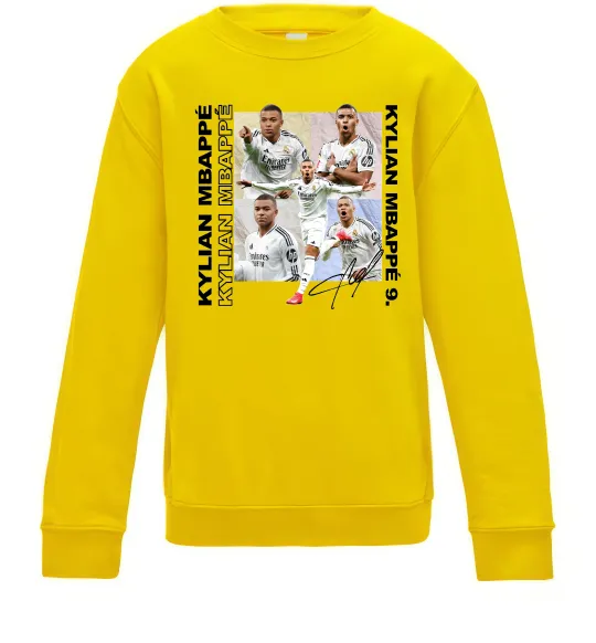 Детский Свитшот Мбаппе автограф Солнечно желтый фото