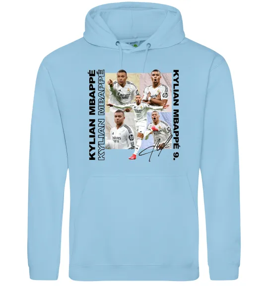 Женская толстовка (худи) Мбаппе автограф Голубой фото