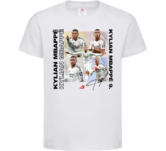 Детская футболка Мбаппе автограф Белый фото