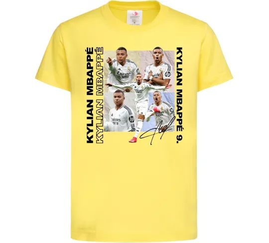 Детская футболка Мбаппе автограф Лимонный фото