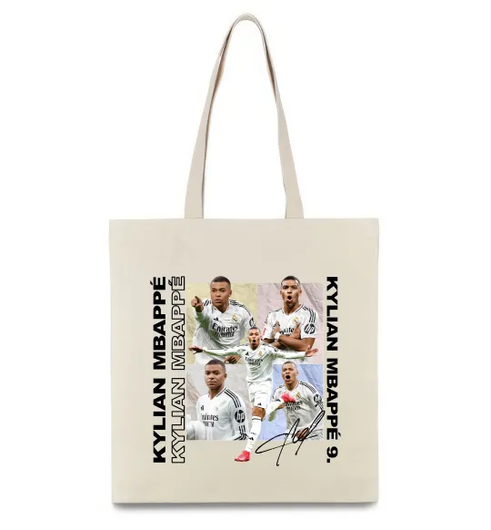 Эко-сумка Мбаппе автограф Бежевый фото