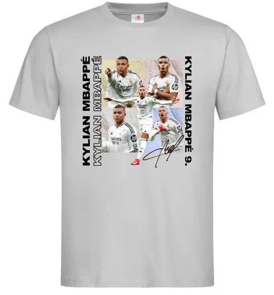 Мужская футболка Мбаппе автограф Серый фото
