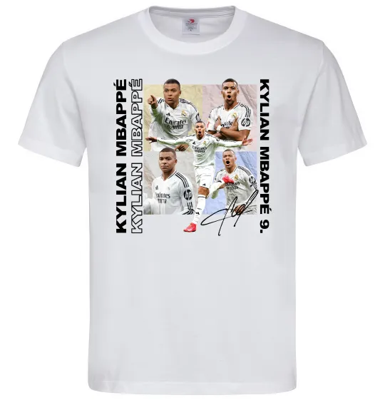 Мужская футболка Мбаппе автограф Белый фото