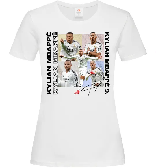 Женская футболка Мбаппе автограф Белый фото