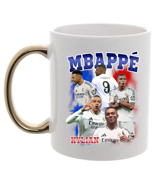 Чашка с цветной ручкой Kylian Mbappe Золото фото