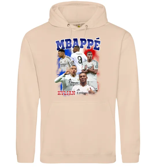 Мужская толстовка (худи) Kylian Mbappe Песочный фото