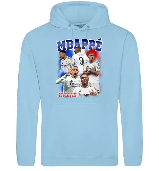 Мужская толстовка (худи) Kylian Mbappe Голубой фото