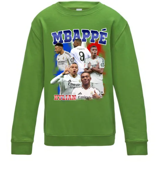Дитячий світшот Kylian Mbappe Лаймовий фото