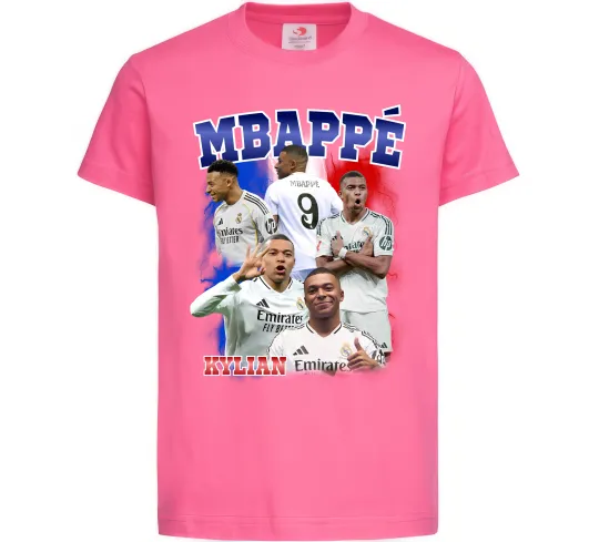 Детская футболка Kylian Mbappe Ярко-розовый фото
