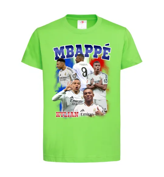 Детская футболка Kylian Mbappe Лаймовый фото