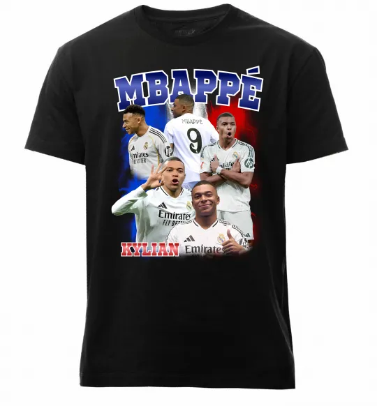 Чоловіча преміум футболка Kylian Mbappe Чорний фото