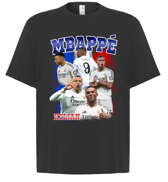Футболка Оверсайз Kylian Mbappe Черный фото