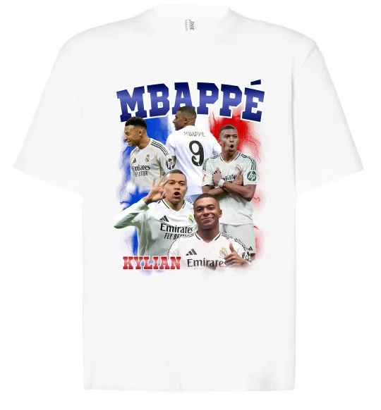 Футболка Оверсайз Kylian Mbappe Белый фото