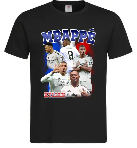 Мужская футболка Kylian Mbappe Черный фото