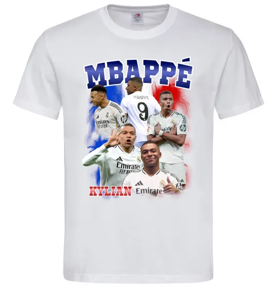 Мужская футболка Kylian Mbappe Белый фото