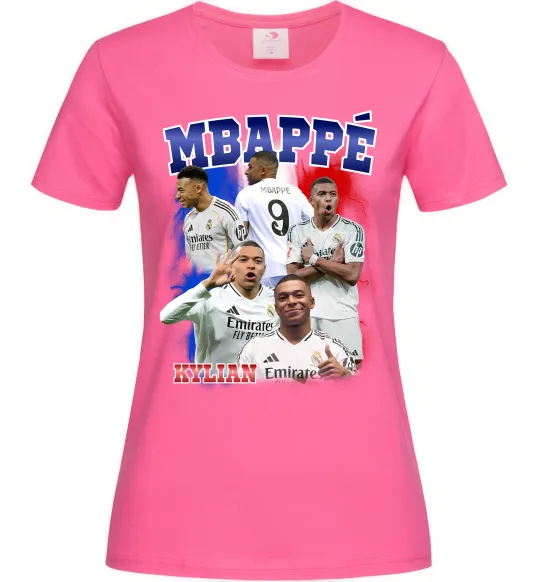 Жіноча футболка Kylian Mbappe Яскраво-рожевий фото