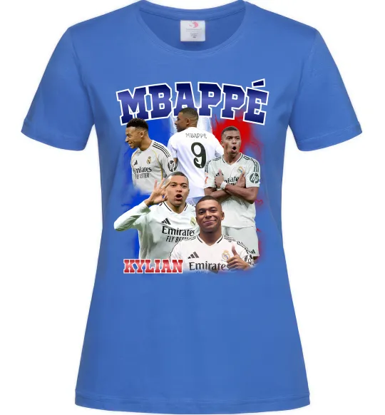 Жіноча футболка Kylian Mbappe Яскраво-синій фото