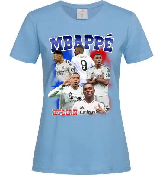 Жіноча футболка Kylian Mbappe Блакитний фото