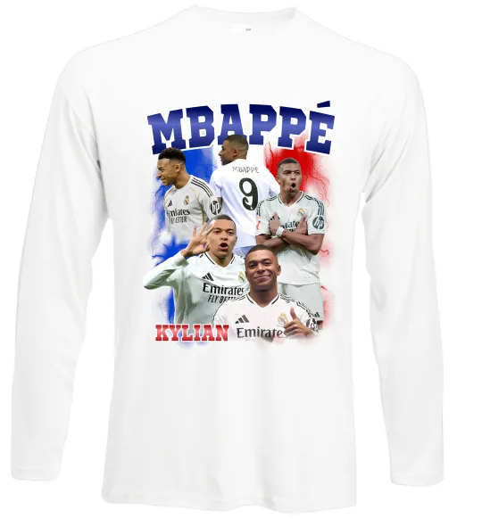 Лонгслив Kylian Mbappe Белый фото