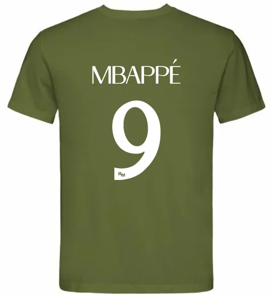 Мужская футболка Mbappe 9 Оливковый фото