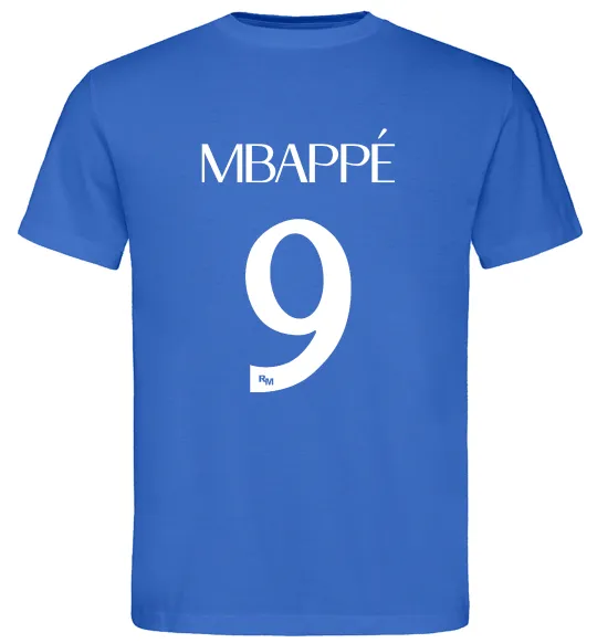 Мужская футболка Mbappe 9 Ярко-синий фото