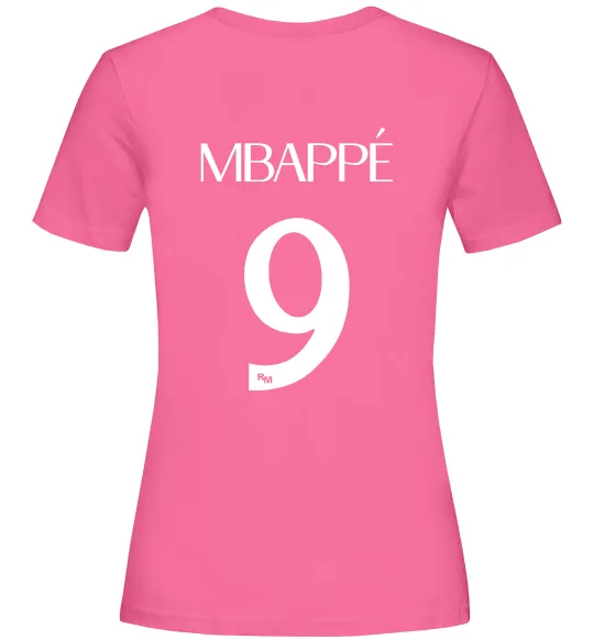 Женская футболка Mbappe 9 Ярко-розовый фото