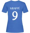 Женская футболка Mbappe 9 Ярко-синий фото
