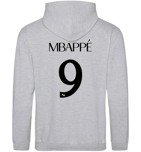 Чоловіча толстовка (худі) Mbappe 9 Сірий меланж фото