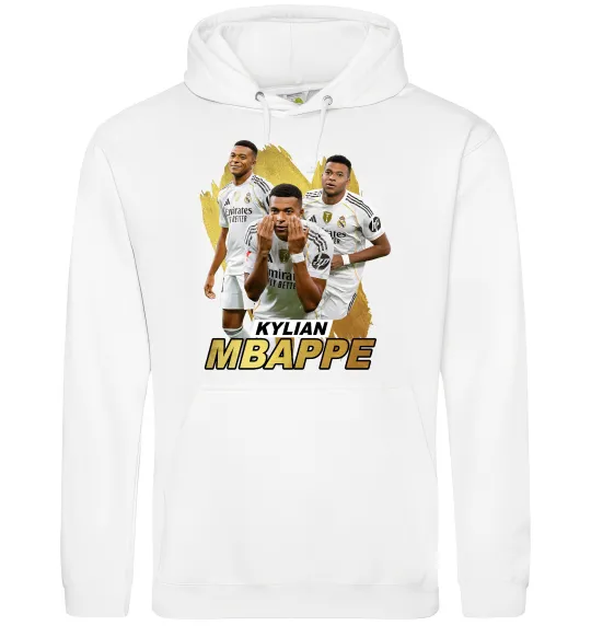 Мужская толстовка (худи) Мбаппе Реал Мадрид Белый фото