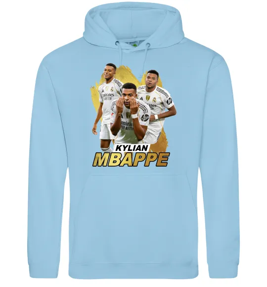Мужская толстовка (худи) Мбаппе Реал Мадрид Голубой фото