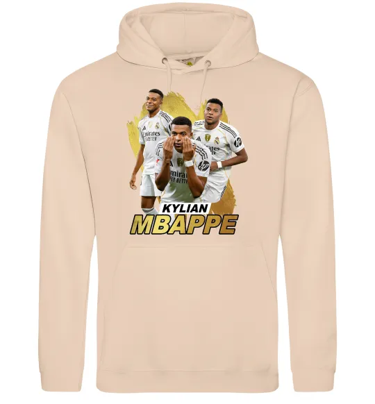Женская толстовка (худи) Мбаппе Реал Мадрид Песочный фото