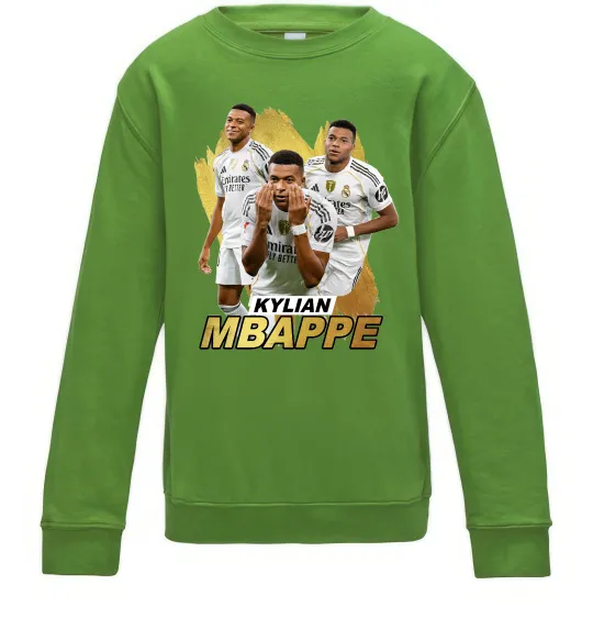 Дитячий світшот Мбаппе Реал Мадрид Лаймовий фото