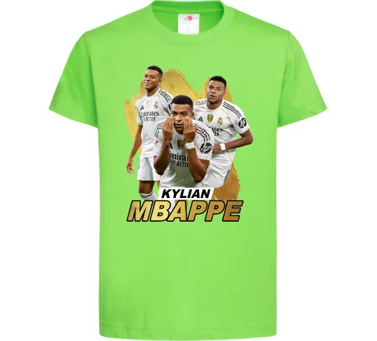 Детская футболка Мбаппе Реал Мадрид Лаймовый фото