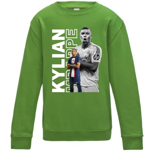 Детский Свитшот Мбаппе PSG Лаймовый фото