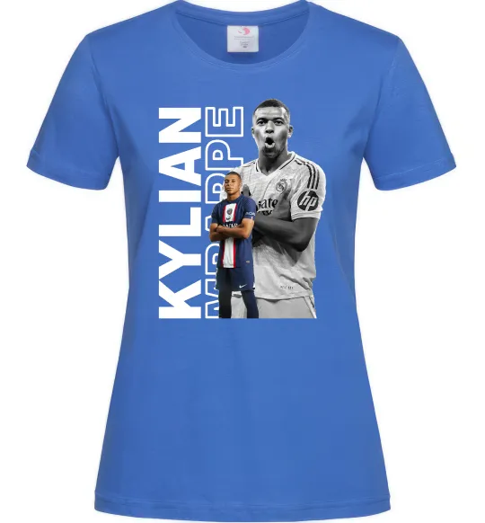 Женская футболка Мбаппе PSG Ярко-синий фото