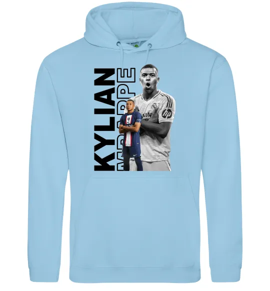 Мужская толстовка (худи) Мбаппе PSG Голубой фото