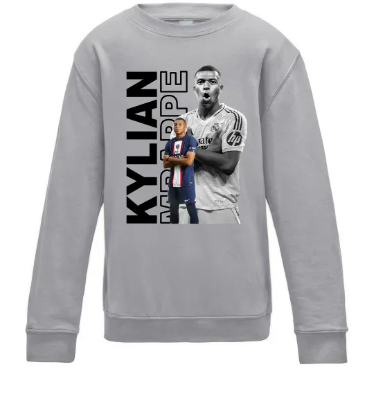 Детский Свитшот Мбаппе PSG Серый меланж фото