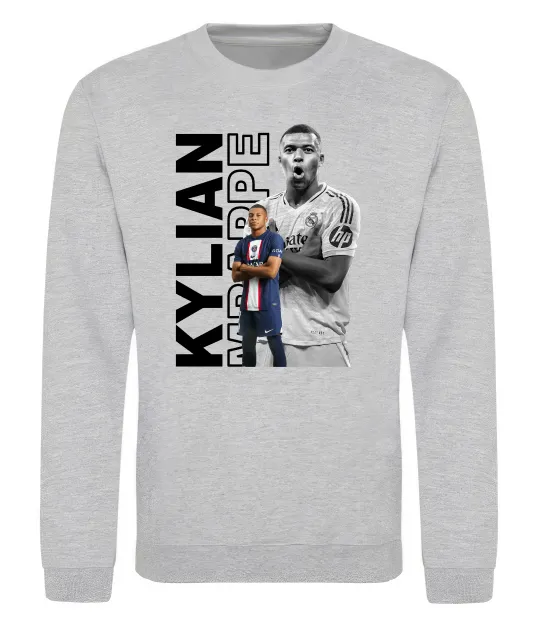 Свитшот Мбаппе PSG Серый меланж фото