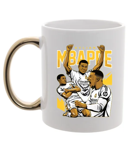 Чашка с цветной ручкой Мбаппе Кіліан Золото фото