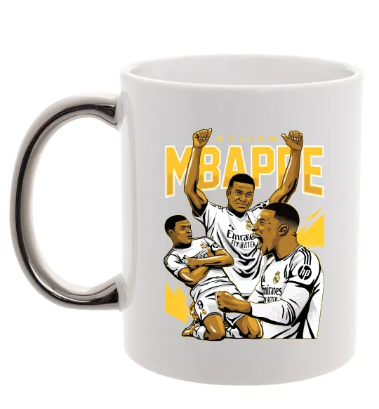 Чашка с цветной ручкой Мбаппе Кіліан Серебро фото