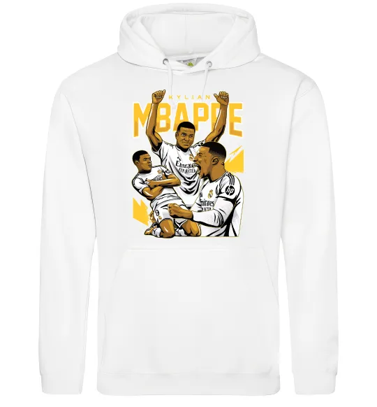 Мужская толстовка (худи) Мбаппе Кіліан Белый фото