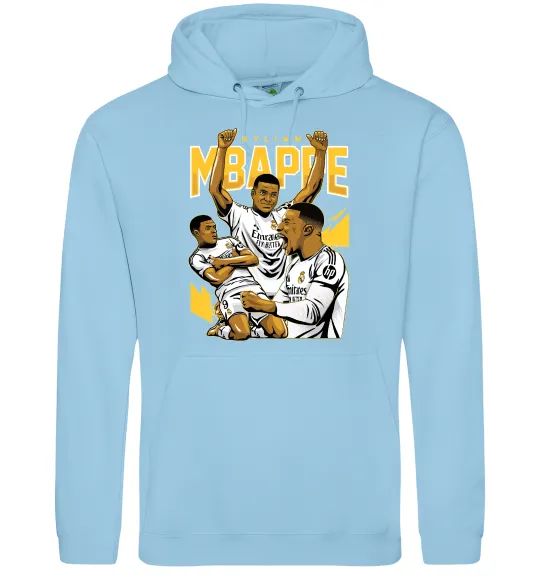 Мужская толстовка (худи) Мбаппе Кіліан Голубой фото