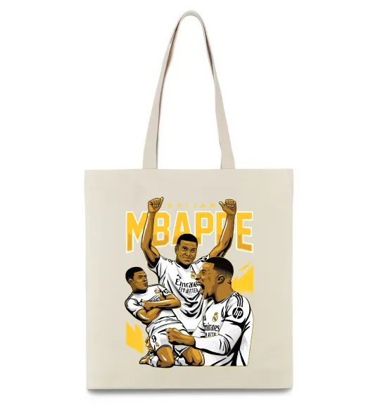 Эко-сумка Мбаппе Кіліан Бежевый фото